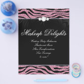 ジュエリーフライヤーヘアサロンゼブラピンク チラシ (シングル)