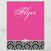 ジュエリーフライヤーヘアサロンダマスクブラックピンククラシー チラシ (正面)