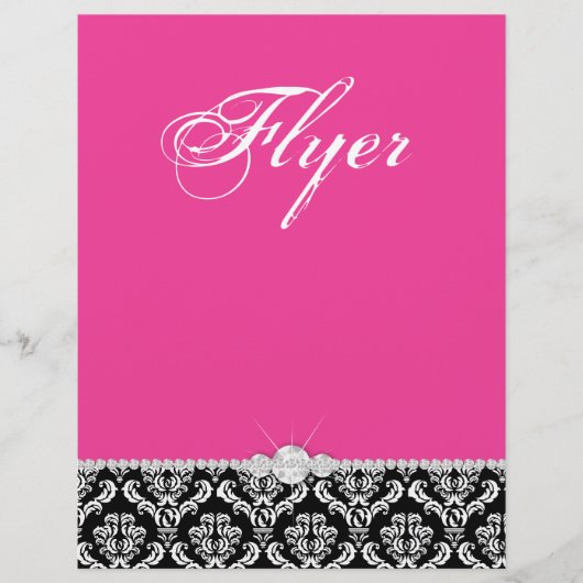 ジュエリーフライヤーヘアサロンダマスクブラックピンククラシー チラシ (正面)