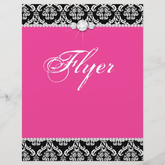 ジュエリーフライヤーヘアサロンダマスクブラックピンククラシー チラシ (裏面)