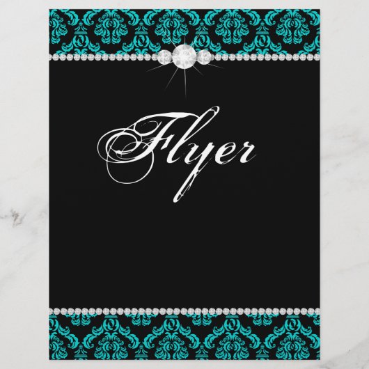 ジュエリーフライヤーヘアサロンダマスクブラックブルークラシー チラシ (裏面)