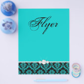 ジュエリーフライヤーヘアサロンダマスクブラックブルークラシー チラシ (シングル)