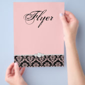 ジュエリーフライヤーヘアサロンダマスクベビーピンククラシー チラシ (手)