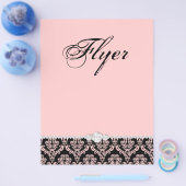 ジュエリーフライヤーヘアサロンダマスクベビーピンククラシー チラシ (シングル)