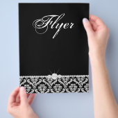 ジュエリーフライヤーヘアサロンダマスク白黒クラシー チラシ (手)