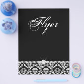 ジュエリーフライヤーヘアサロンダマスク白黒クラシー チラシ (シングル)