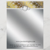 ジュエリーフライヤーヘアサロンフローラダマスク金ゴールドシルバー チラシ (裏面)