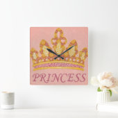 ジュエリープリンセスクラウンバイチャリラザリス スクエア壁時計 (ホーム)