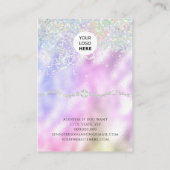 ジュエリーホルダーイヤリングバラ金ゴールドグリッター虹 名刺 (裏面)