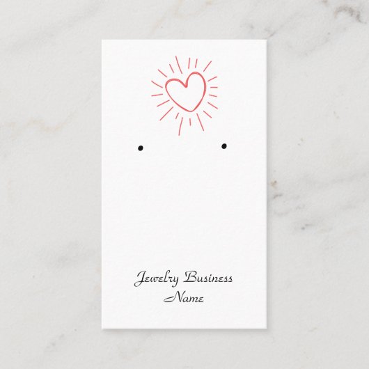 ジュエリーメーカーと販売用イヤリングカード。 名刺 (正面)