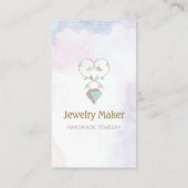 ジュエリーメーカーネックレスウォーターカラービジネスカード 名刺 (裏面)