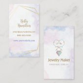 ジュエリーメーカーネックレスウォーターカラービジネスカード 名刺 (正面/裏面)