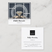 ジュエリーラグジュアリーグッズカスタムブティックロゴダイヤモンド スクエア名刺 (正面/裏面)