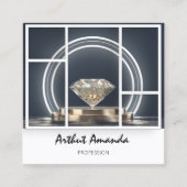 ジュエリーラグジュアリーグッズカスタムブティックロゴダイヤモンド スクエア名刺 (正面)