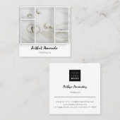 ジュエリーラグジュアリーグッズ真珠金ゴールドホワイトVIP スクエア名刺 (正面/裏面)