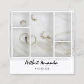 ジュエリーラグジュアリーグッズ真珠金ゴールドホワイトVIP スクエア名刺 (正面)