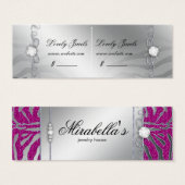 ジュエリーラグジュアリーゼブラプライスラベルピンクシルバースパークル (正面&裏面)