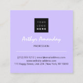 ジュエリーラグジュアリー金ゴールドパールバラピンクパープルフレーム スクエア名刺 (裏面)