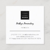 ジュエリーラグジュアリー金ゴールドパールバラピンクホワイトフレーム スクエア名刺 (裏面)