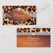 ジュエリーレオパード名刺なめし茶 名刺 (正面/裏面)