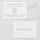 ジュエリーレターの完全性、証明書テンプレート 名刺 (正面/裏面)