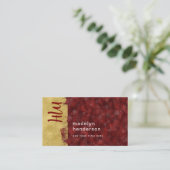 ジュエリーレッドRuby金ゴールドブラシQRコードソーシャルメディア 名刺 (スタンド正面)