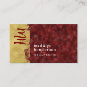 ジュエリーレッドRuby金ゴールドブラシQRコードソーシャルメディア 名刺 (正面)