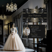 ジュエリー付きラグジュアリー華美ブラックプラチナ写真の追加 名刺