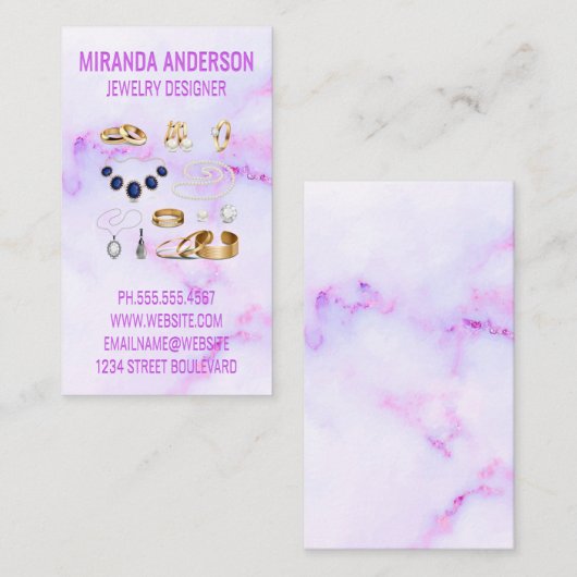 ジュエリー付属品 | パープルマーブル 名刺 (正面/裏面)