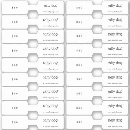 ジュエリー価格ラベルフォルダ シール (正面)