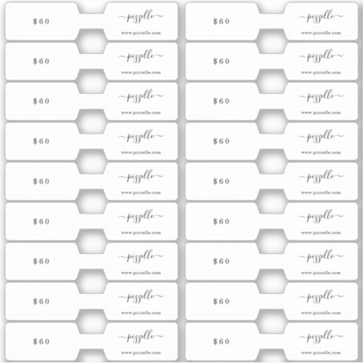 ジュエリー価格ラベルフォルダ シール (正面)