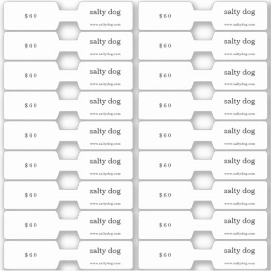 ジュエリー価格ラベルフォルダ シール (正面)