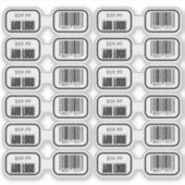 ジュエリー価格ラベル付きビジネスロゴ&バーコード シール (正面)