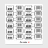 ジュエリー価格ラベル付きビジネスロゴ&バーコード シール (シート)