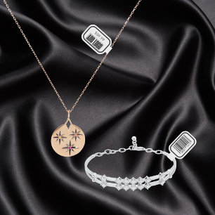 ジュエリー価格ラベル付きビジネスロゴ&バーコード シール