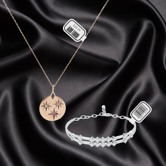 ジュエリー価格ラベル付きビジネスロゴ&バーコード シール