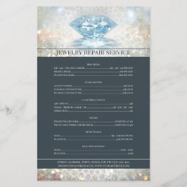 ジュエリー修理価格表きらめくダイヤモンドフライヤー チラシ