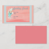 ジュエリー名刺インピーチ&ターコイズ 名刺 (正面/裏面)