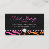 ジュエリー名刺ゼブラパープルドットオレンジピンク 名刺 (裏面)