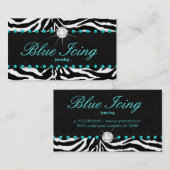 ジュエリー名刺ゼブラーブルードットダイヤモンド 名刺 (正面/裏面)