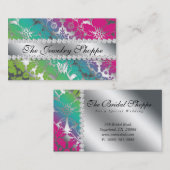 ジュエリー名刺ダマスクフローラシルバーPGB 名刺 (正面/裏面)