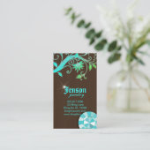 ジュエリー名刺フラワークリスタルブルースパークル 名刺 (スタンド正面)