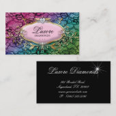 ジュエリー名刺レースピンクハート 名刺 (正面/裏面)