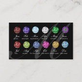 ジュエリー名刺誕生石フローラ黒Wh 名刺 (裏面)