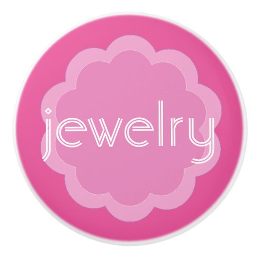 ジュエリー団体や組織ピンクフラワーノブ セラミックノブ (正面)