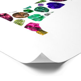 ジュエリー宝石モノグラムレターV ポスター