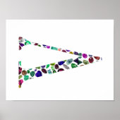 ジュエリー宝石モノグラムレターV ポスター (正面)