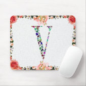 ジュエリー宝石モノグラムレターV マウスパッド (マウス)