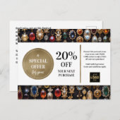 ジュエリー宝石商クーポン割引はがき ポストカード (正面/裏面)