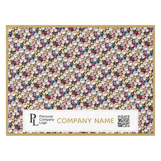 ジュエリー市場の屋台宣伝用クラフトフェア真珠 テーブルクロス (正面(横))